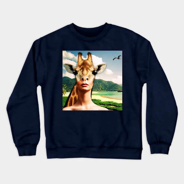 My Giraffe Lover in Paradise Crewneck Sweatshirt by firstnamewarren